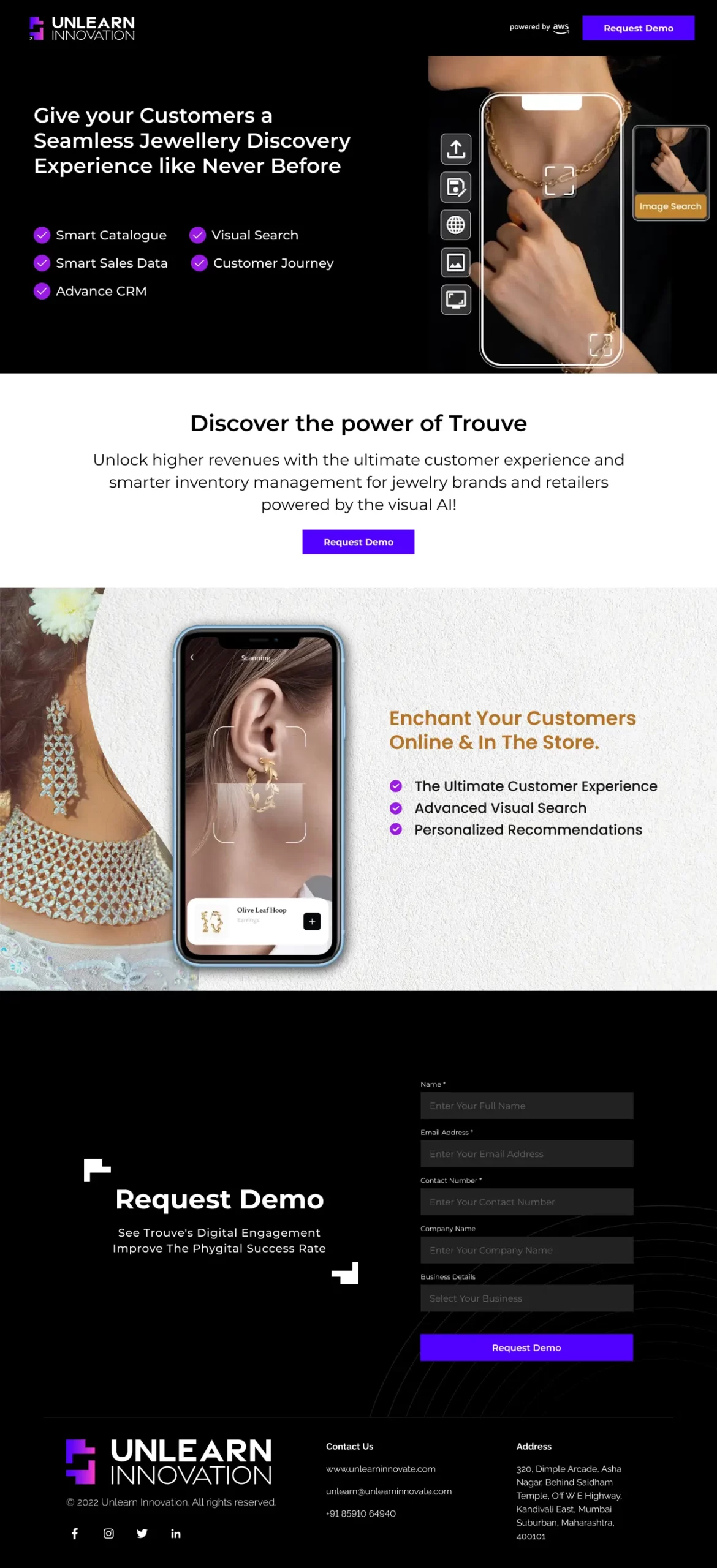 VISUAL SEARCH landing Page UI Unlearn